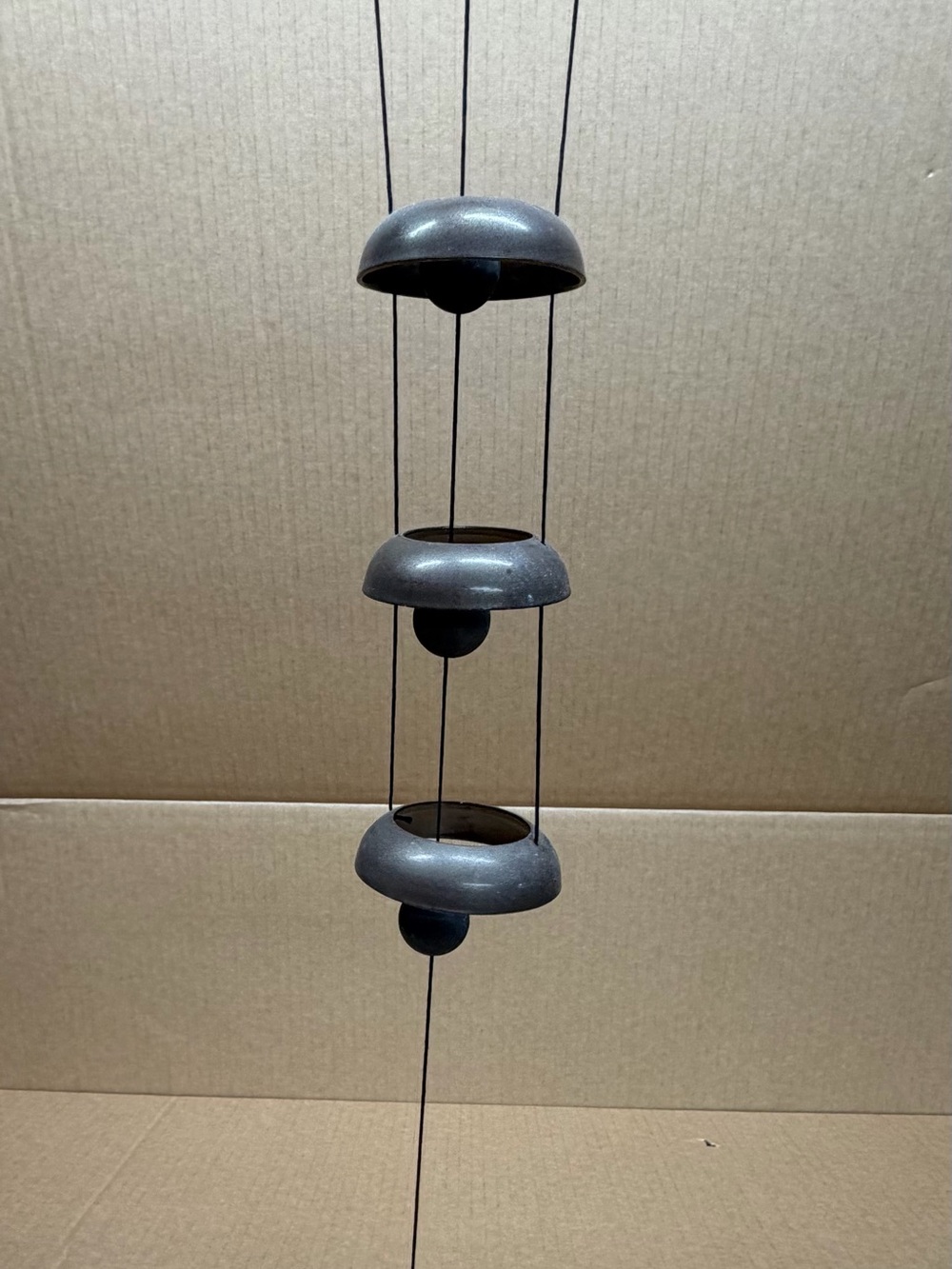 Rustic Wood and Black metal Hanging Wind Chime